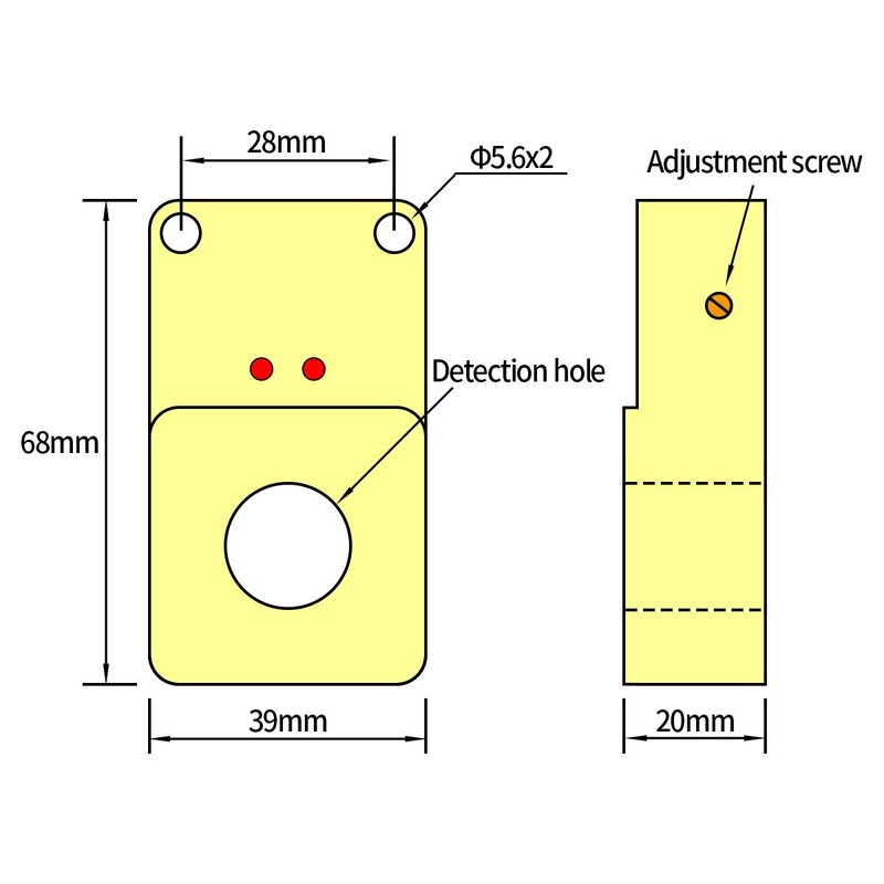 Baomain Ring Proximity Switch Ring Sensor BM-M68-30DN NPN, NO(Normally Open)