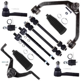 12PCS ASTOU Front Suspension Kit fit 1998-2001 for Ford Explorer 1998-11 for Ford Ranger 99 for Mazda B2500 98-07 for Mazda B3000 Upper Control Arm And Ball Joint Tie Rod End w/Boot Sway Bar End Link