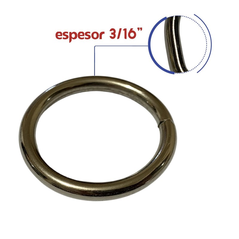 argolla Redonda soldada 38mm Espesor 3/16" argollas Uso rudo para