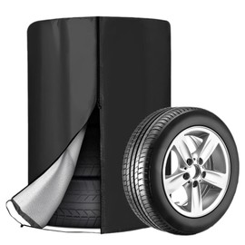 Gurxi 1 x Tyre Bag Tyre Protective Cover Universal Tyre Cover 85 cm x H 120 cm Large Tyre Cover Waterproof Dustproof Tyre Protective Cover with Zip for Four Tyres (Black)
