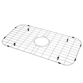 LQS Kitchen Sink Bottom Grid and Sink Protector, Sink Rack for Bottom of Grid 26" x 14" with Center Drain Hole for Handmade Single Bowl, Stainless Steel Sinks Grid, Kitchen Sinks Grate