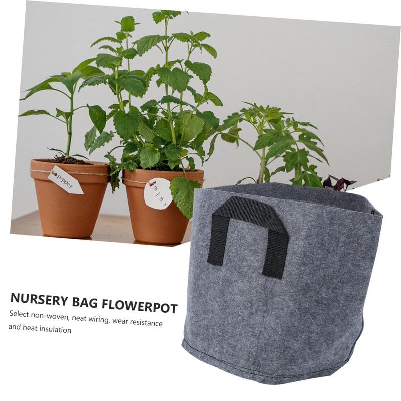 Mipcase Non-Woven Planting Bag Round Bucket Gardening Pouch Long-Lasting and