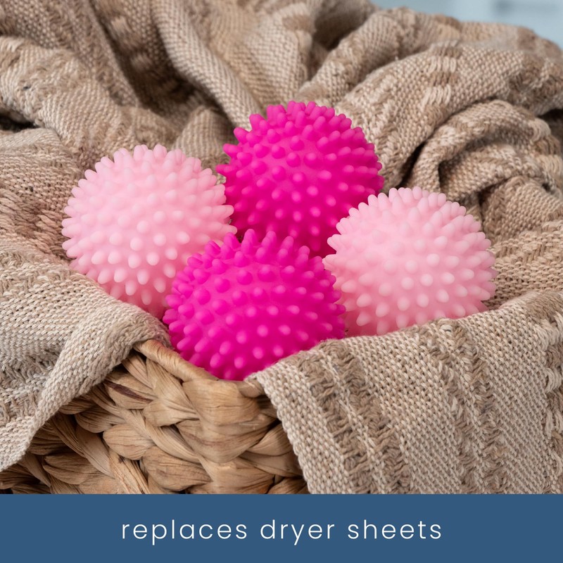 S&T INC. Reusable Plastic Dryer Balls, Fabric Softener for Laundry,