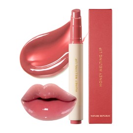 Nature Republic HONEY MELTING LIP (07 LYCHEE) SOFT LIP STICK, Hydrating Gloss, Moisturizing balms, Sheer tint, Shine & Glowy Finish, korean make up, Stocking Stuffers