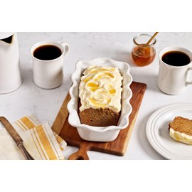 Le Creuset Stoneware Heritage Fluted Loaf Pan, 9", White
