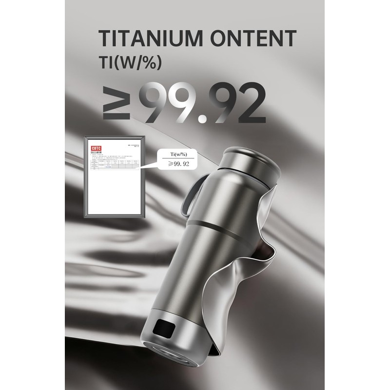 Pure Titanium Travel Kettle, 380ML Portable Electric Kettle, 12 Temp