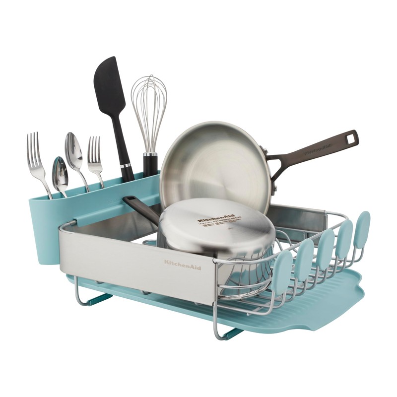 KitchenAid Compact Space Saving Rust Resistant Dish Rack with Removable