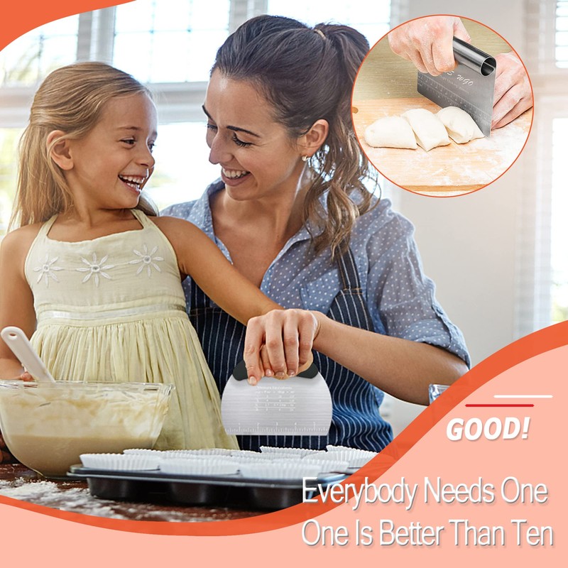 Dough Scraper Cutter Pastry Pizza Cutter Stainless Steel Tool with