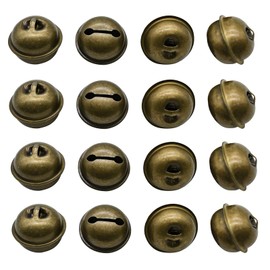 Pinenjoy 20Pcs 30mm Bronze Bell 1.18inch Vintage Jingle Bell Metal Round Bell for Christmas Home Party Pet Decorations DIY Craft Accessories