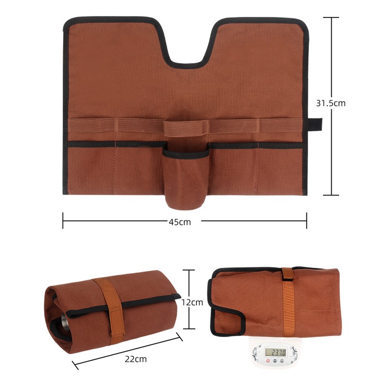 Canvas Cocktail Set Carry Bag Portable Folding Roll Strap Professional