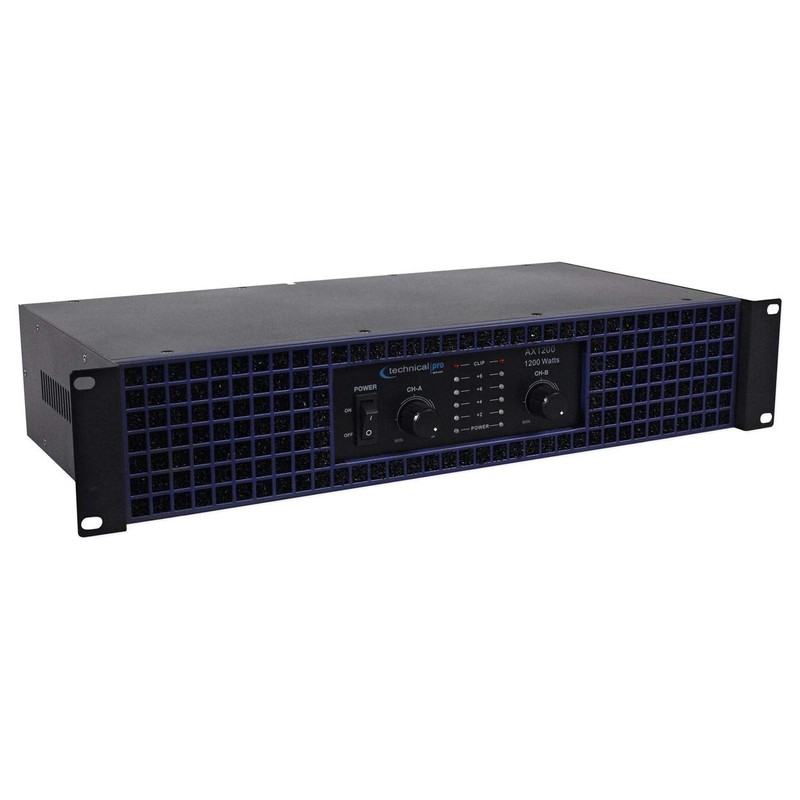 New Technical Pro AX1200 1200 Watt 2-Channel Amplifier 2U Rack