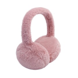 NASULAR Kids Winter Earmuffs Baby Warm Ear Muff Girls Cute Furry Ear Warmers Boys Foldable Ear Covers for Cold Weather (A-light pink)