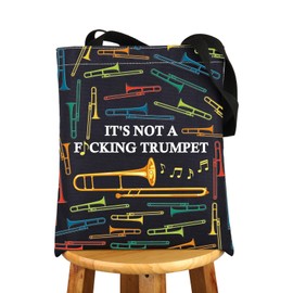 MYSOMY Trombonist Tote Bag Trombone Musician Gift Trombone Player Gifts Trombone Teacher Tote Bag Trombone Shoulder Bag (TRUMPET UK1)