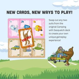 Camping with Sasquatch by Big Discoveries - A Family Card Game with a Roar! | Fun Rummy Meets Slapjack Card Games for Kids, Teens, Adults, and Families (Expansion: Glamping with Sasquatch)