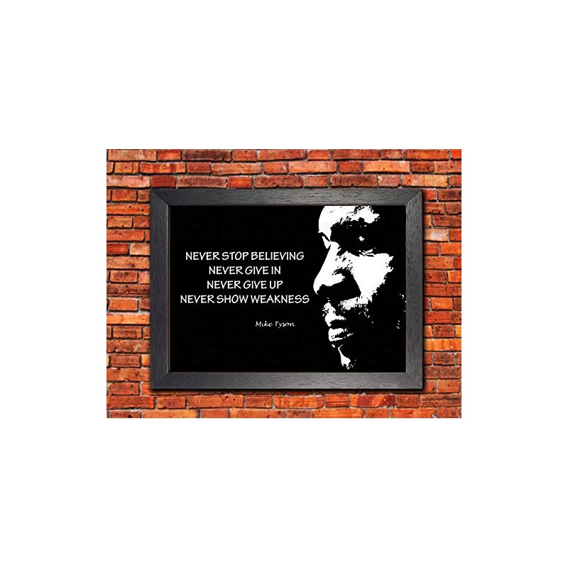 Mike Tyson Portrait A3 Unframed Black and White Quote Poster