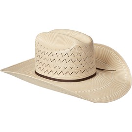 ARIAT Unisex Adult Cheveron Double Straw Hat, Natural, 6-7/8