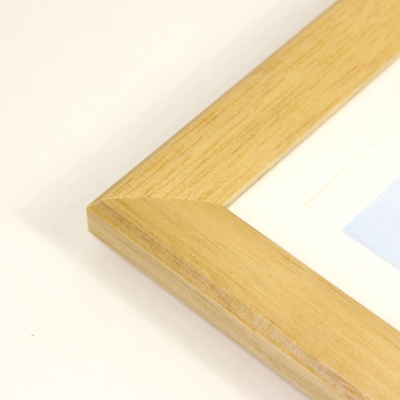 Iwata 20NT-807127 Picture Frame, Wood, Mat 3 Sizes, Natural, 7.1