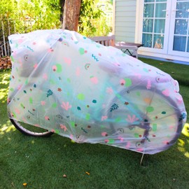 Clear Bike Cover, Bike Cover, Clear Bicycle Cover, Transparent Bike Cover, Cute Bike Cover, Opaque, Heavy Duty (Leaves (L) 220 x 120)
