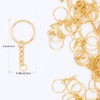 Key Chains Bulk,100Pcs Keychain Rings Metal Key Ring Gold Key