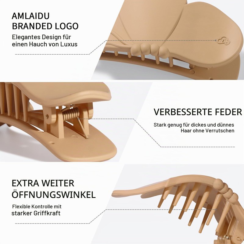 Amlaidu Flat Hair Clips, Large Hair Gripper for Thick and