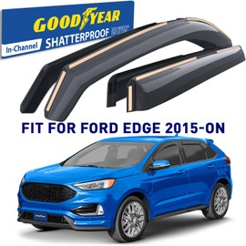 Goodyear Shatterproof in-Channel Window Deflectors Compatible with Ford Edge 2015-2024, Rain Guards, Window Visors for Cars, Car Accessories, 4 pcs - GY003464
