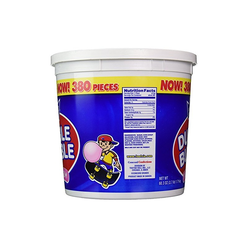 Dubble Bubble Tub, Original Flavor, 380-Count, 60.3 Oz(3.7 lb)