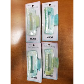 scünci 4 Pack: Scunci 4 Inch Claw Clip Pastel Green/Blue Spring Collection (6228) R9P6a