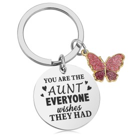 Mabor Aunt Auntie Gifts Keychain From Niece Nephew Good Aunt Gifts Jewelry Auntie Gift Birthday Gift For Aunts Stuff Christmas Mother’s Day