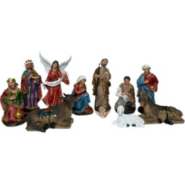 Nativity Set - of 11 - Baby Jesus, Mary, Joseph, Shepherd, Kings, Angel 5" Tall
