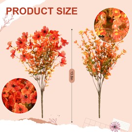 Daifunli 24 Bundles Artificial Fall Flowers for Outdoor Fake Plastic Plants Faux Silk Mums Daisy UV Resistant No Fade Fall Eucalyptus for Front Door Porch Patio Yard Balcony Autumn Decoration