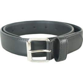 VANGELO Kid Classic Dress Belts with Silver Buckle Black 25 Inch Fit for Waist from 23 to 28 Inch