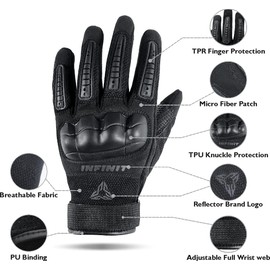 INFINIT Motorcycle Gloves for Men and Women, Dirt Bike Gloves for BMX, ATV, MTB Cycling, Hiking, Multipurpose Motorcross Sim Racing Gloves