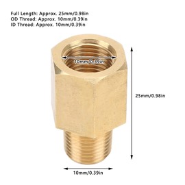 Oil Pressure Adapter, Car 1/8 Npt to 1/8 Bspt Oil Pressure Connection Transmitter Brass Oil Pressure Sensor Adapter Universal Automotive Motor Kit Full Length Approx. 25 mm Suitable for Engines with