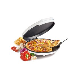 Betty Crocker Pizza Maker Plus, 12" Indoor Electric Grill, Nonstick Griddle Pan for Pizzas, Quesadillas, Tortillas, Nachos and more, 12" Electric Griddle for Delicious Meals and Snacks, White