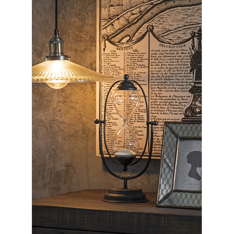 Creative Co-Op Decorative Metal & Glass Thirty Minute Hourglass