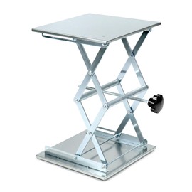 QWORK 12"x12" Lab Jack 304 Stainless Steel Scissor Stand, 18" Height 55lbs Load Capacity Laboratory Support Jack Platform