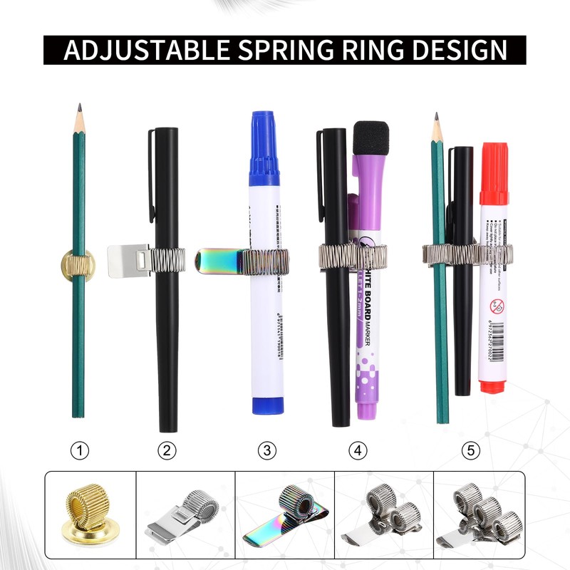 PATIKIL 3Pcs Pen Holder Clips, Metal Pen Clip Holder Adjustable