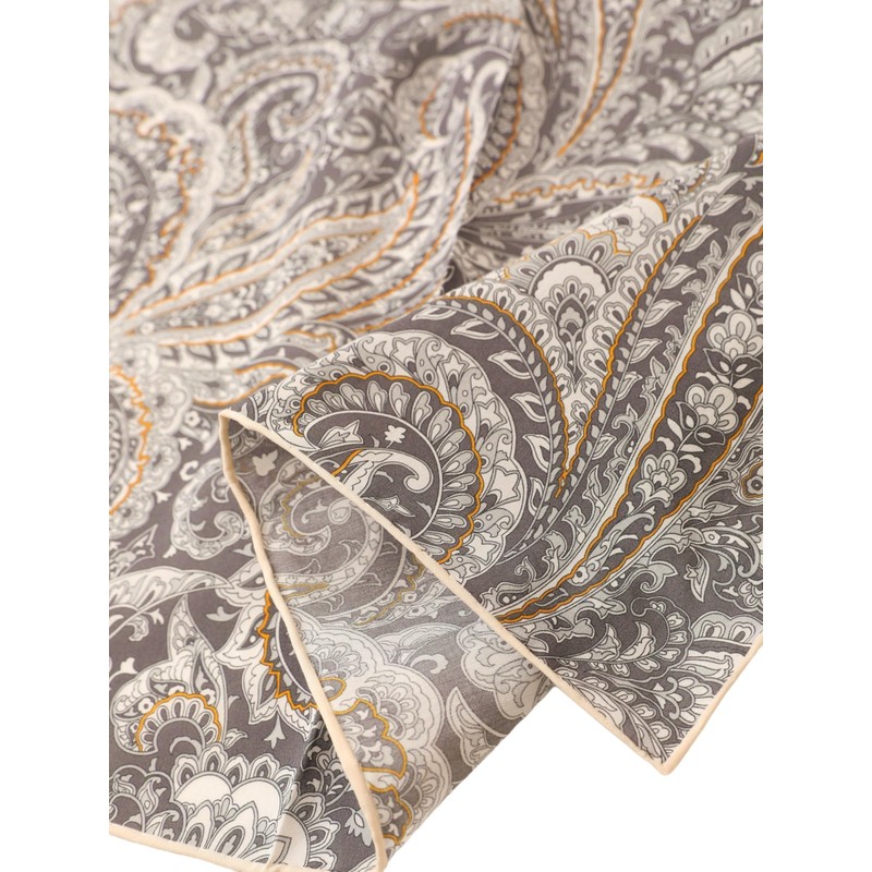 Prettystern Silk Cotton Scarf 65/65 cm Women Men Summer Spring
