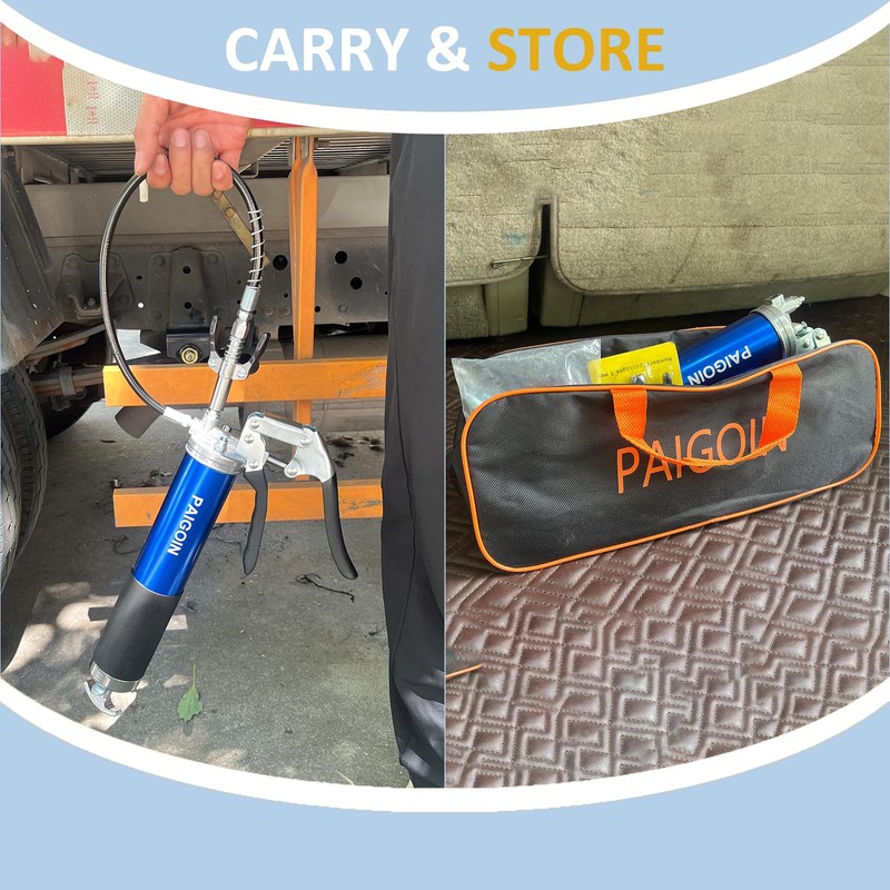 PAIGOIN Grease Gun Kit 8000 PSI Heavy Duty 14 OZ