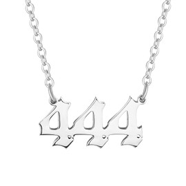 Yonhon Angel Number Necklace 444 Necklace for Women Men