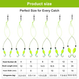 ZMDMAH Pack of 6 Fishing Hooks, Double Hooks with Inverted Ground Line, Double Hook Reverse Bottom Rig Fishing Hooks with Barbed Fishing Accessories with Eyelet, Trout Hook Set for Freshwater