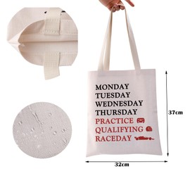 ZJXHPO Racing Days Of The Week Car Tote Bag Formula Reusable Grocery Shopping Bag Motorsport Shoulder Bag Qualifying Day Gift (C-Raceday Tote)
