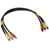 Monoprice Video Cable - 1.5 Feet - Black | Triple RCA Stereo Video Dubbing Composite Cable, Gold Plated Connectors