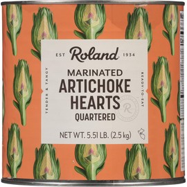 Roland Foods Marinated Quartered Artichoke Hearts, Specialty Imported Food, 5 Lb 8 Oz Can