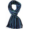 Rotfuchs Knitted Scarf Men's Scarf Wool Multicoloured Green Navy Medium