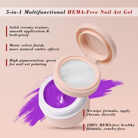 Cushion Gradient Painting Gel, Purple Ombre Nails Patting Gel Polish with 4 Big Nail Sponges, Full Coverage Precise Dip Control, UV/LED for French Manicure Aura Nails DIY Nail Art Home & Salon Use