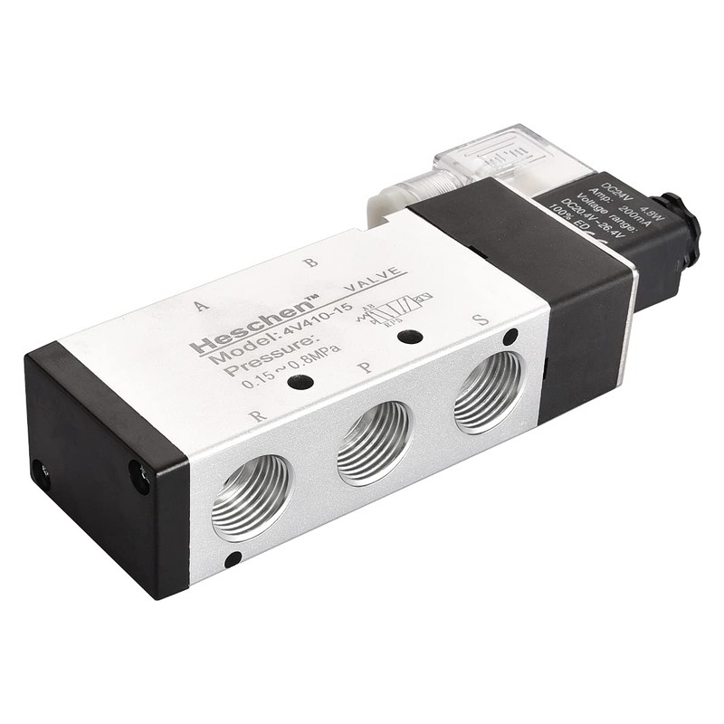 Heschen Electrical Pneumatic Solenoid Valve, 4V410-15, 24VDC 4.8W, PT1/2'', 5