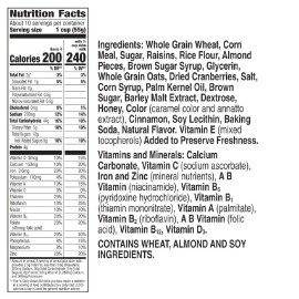 GENERAL MILLS SALES INC. 4 Heart Healthy Cereal, Fruit and Nut Fiber Cereal with Whole Grain, 19.8 Oz (Pa