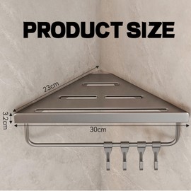 Biluer Shower Caddy, Shower Shelf No Drilling Bathroom Shelves Stainless Steel Caddy Corner Shelf Bathroom Wall Storage Corner Wall Storage Organisation