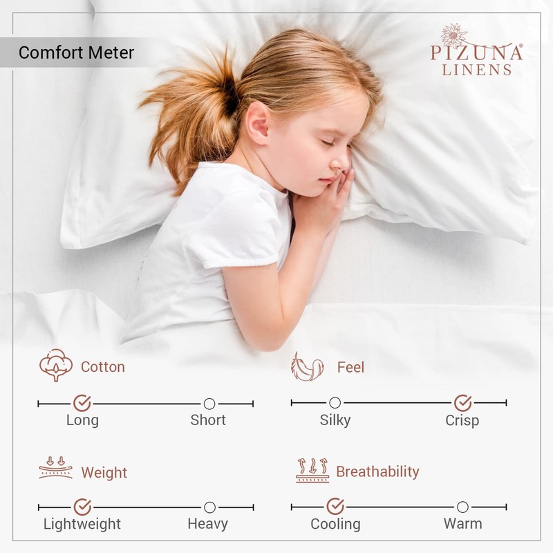 Pizuna Cotton Percale Housewife Pillowcases 2 Pack White 50x75cm, 100%